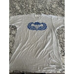 US Army parachute single stitch vintage T-shirt Gray large